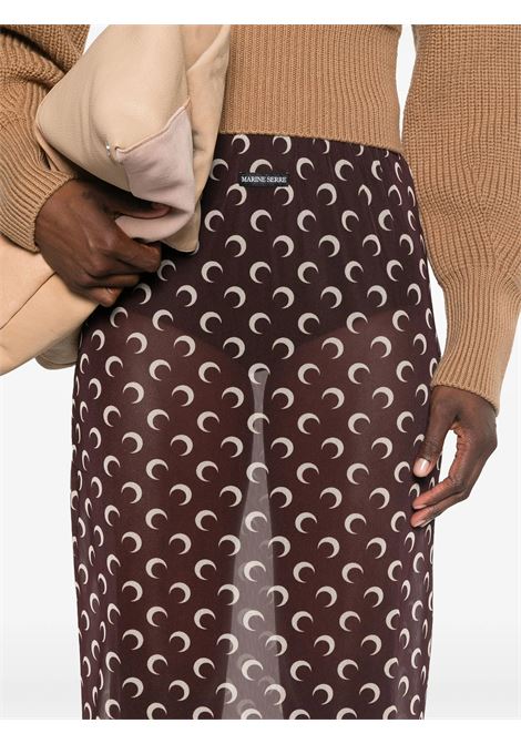 gonna midi moon mesh donna marrone MARINE SERRE | WSK084 CJER0054BR30